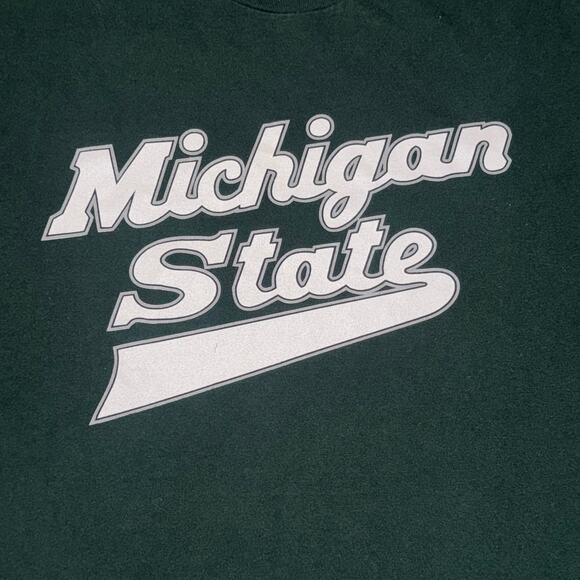 Fruit of the Loom MSU Michigan State Spartans Green T-Shirt Heavy Cotton Large - Picture 5 of 6